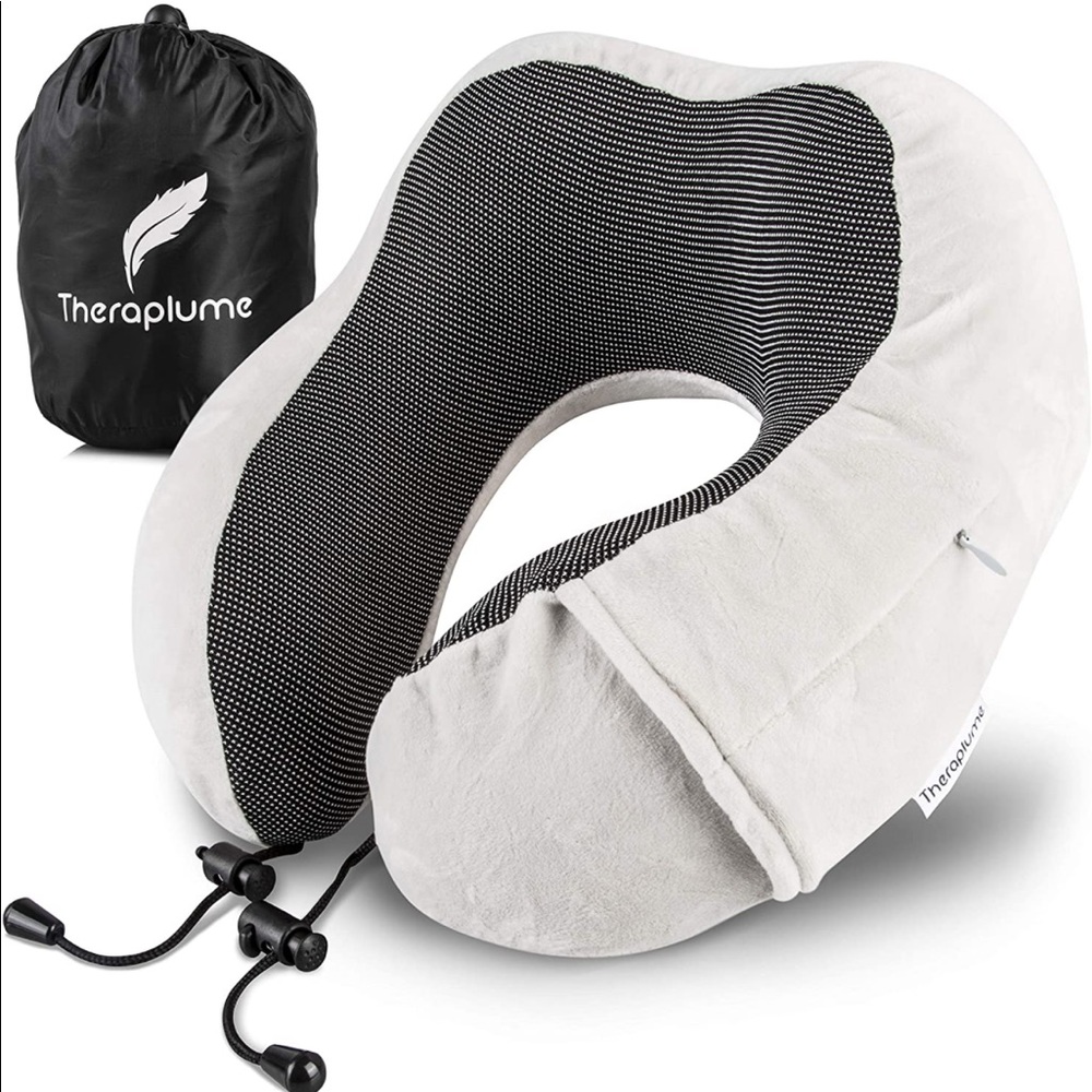 Theraplume Airplane Flight Travel Neck Pillow Premium Memory Foam Ultra Plush